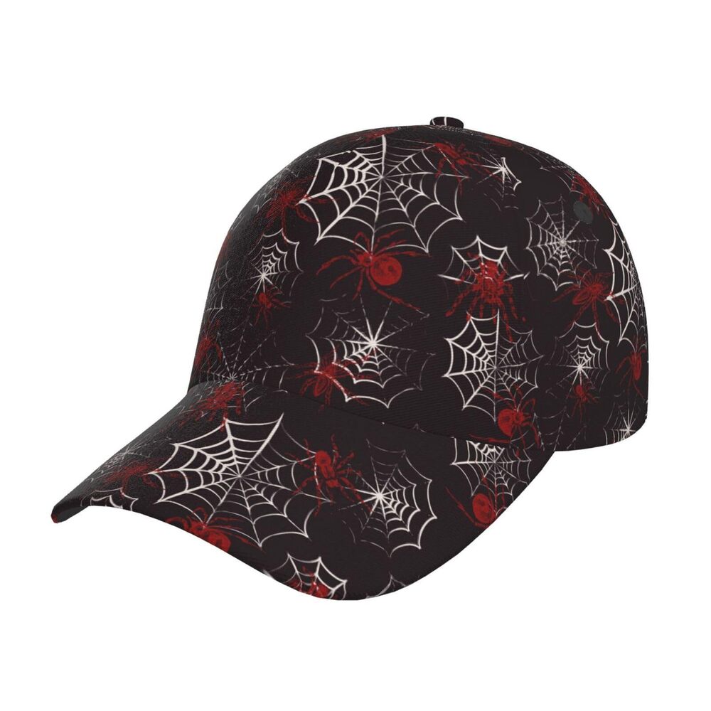 3472 Halloween Spooky Hat , Funny Adjustable Scary Spider Baseball Cap